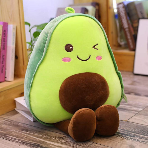 40 cm stor avokado frukt mjuk plyschleksak, avokado plyschleksak, söt avokado leksak, avokado stoppad kudde, matformad fruktserie
