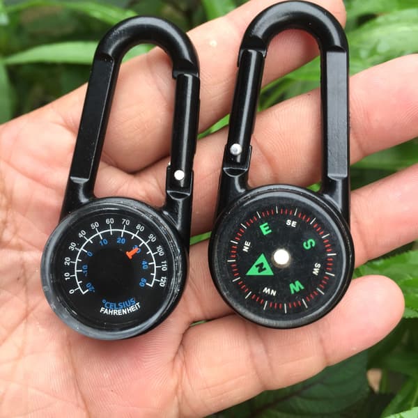 Mini Multifunktion Karabinhage 3 i 1 Kompas Termometer Udendørs H