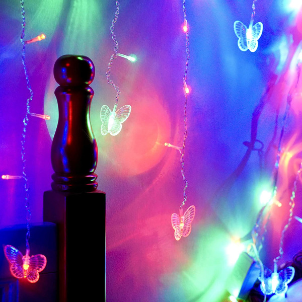 4m Butterfly Ice Strip Curtain Light Christmas Light String Net