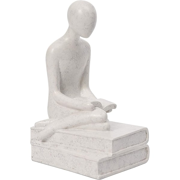 Sunrain Quoowiit Moderne Staty Dekorasjon, Abstrakt Kunst Resin Skulptur, Enkelt Staty Ornament Figur Hjem og Kontor Dekor - Hvit A