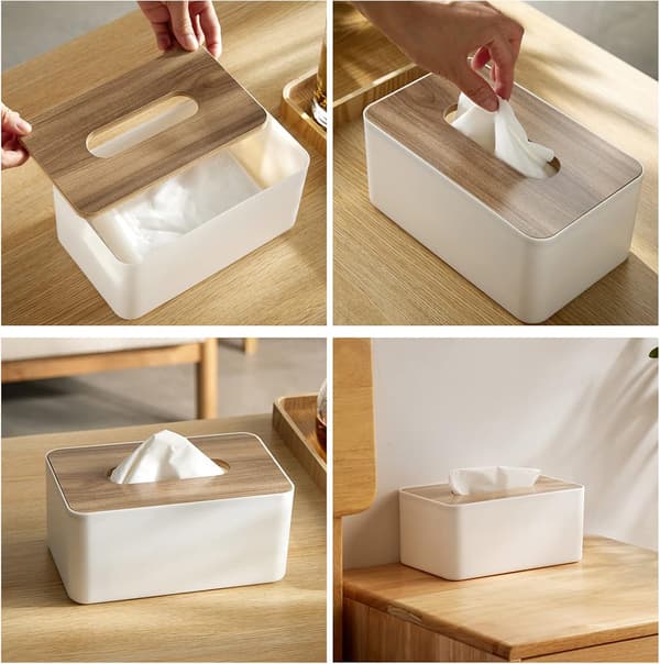 (Hvit) Tretrekk til tørkerull, 21x13x9cm, Plast, Rektangulær, for D