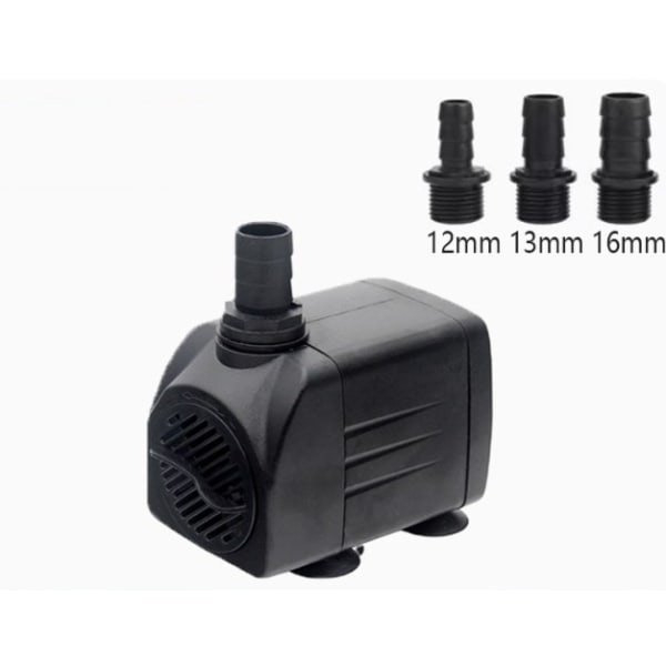 1 stk nedsenkbar vannpumpe, 25W 1800L/H minipumpe for akvarium, justerbar fontenepumpe for damfontene fisketank med 3 dyser, 1,9 m ledning (støy 20 til 30 DB)