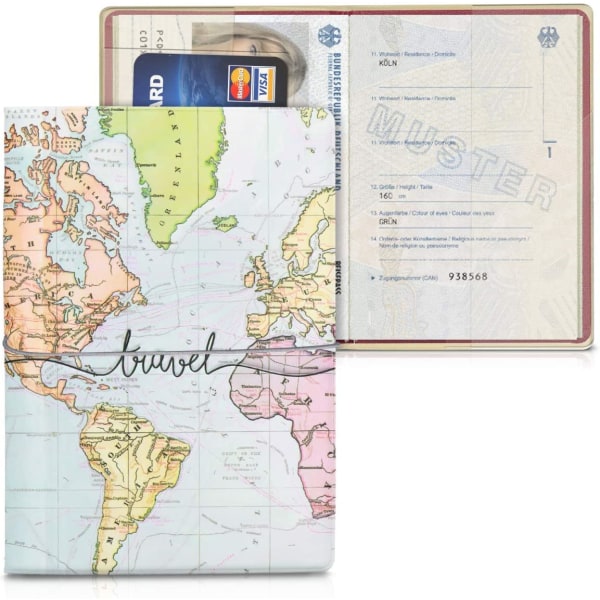 2pcs Travel Passport Holder - Flip Case with Elastic Closure - P