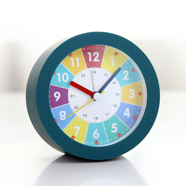 (Rosa farge) Analog alarmklokke for barn, ikke-tikkende, alarm