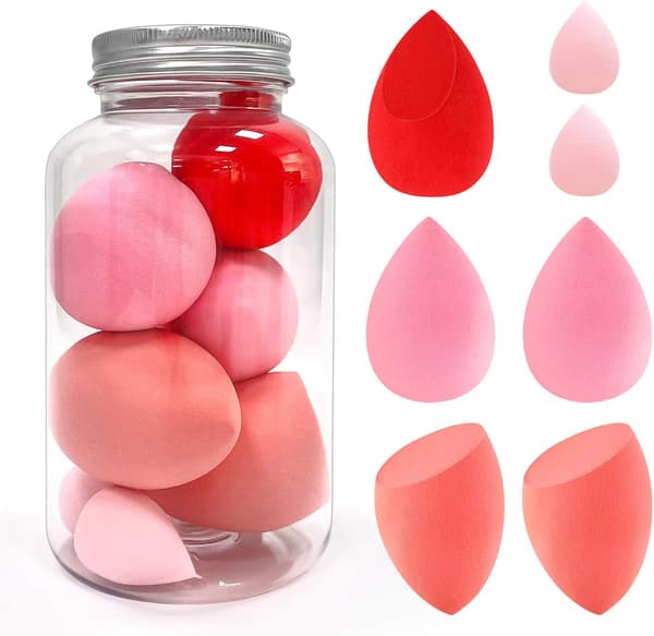 Rouge - 7-delt makeupsvamp til foundation