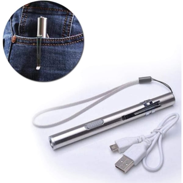 LED USB Penlight Mini Diagnostic Medical Pen Torch Light, Stainl