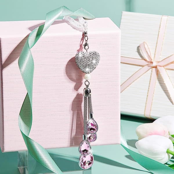 Bling Hjerte Diamant Bil Tilbehør, (9,8 Tommer, Pink) Krystal Ca