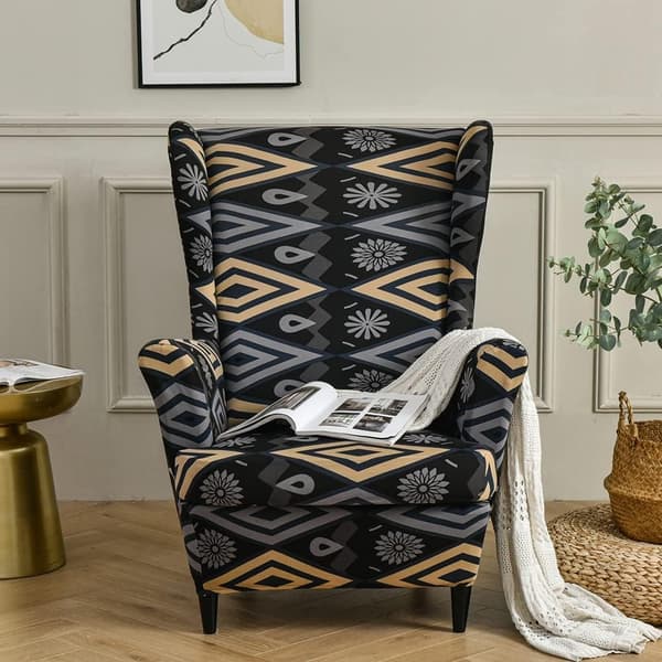 Wingback-stoltrekk Wingback-stoltrekk Stretch Trykt Wingback-stolbeskyttelse