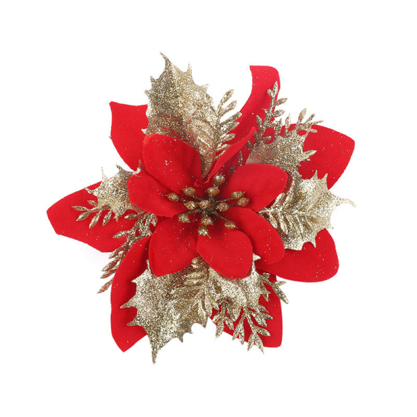 12 kpl 14 cm / 5,5 tuuman punainen tekokulta Punaiset joulutähti kukat D