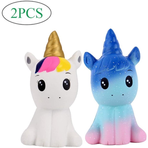 Pakkaus 2 kpl Squishy Unicorn Leluja Hitaasti nousevia tuoksuisia puristavia leluja
