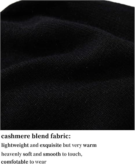 Vinterstrikkede hue til kvinder, Cashmere uldblanding varm blød
