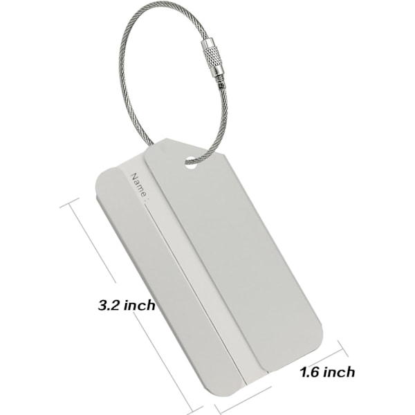Matkalaukkuetiketit, matkatavaramerkit, alumiini, 5 kpl sliver
