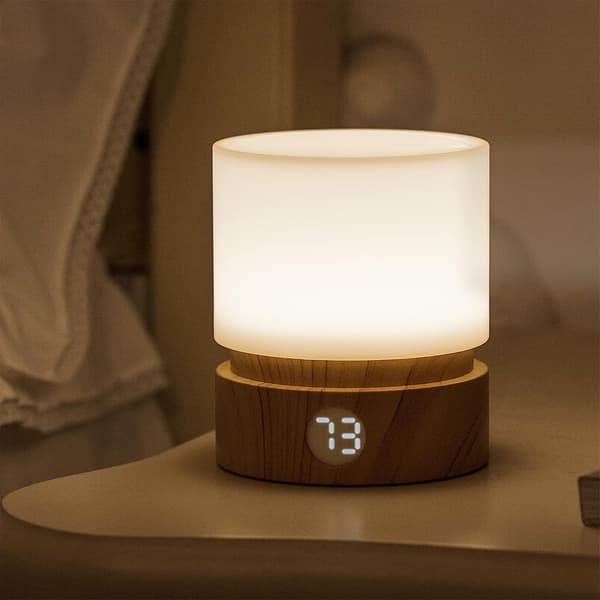 Nattlys med timer, liten bordlampe, LED-nattlys