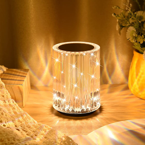 Diamond Crystal -pöytälamppu LED-yöpöytälamppu kosketusohjauksella R