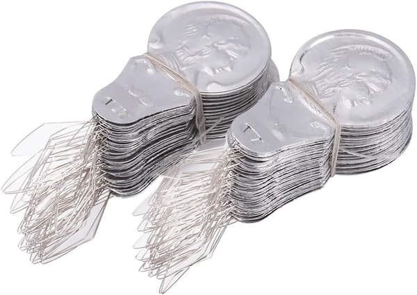 100x Sølvfarget tråd sløyfe DIY nål tråd stikk innsetting
