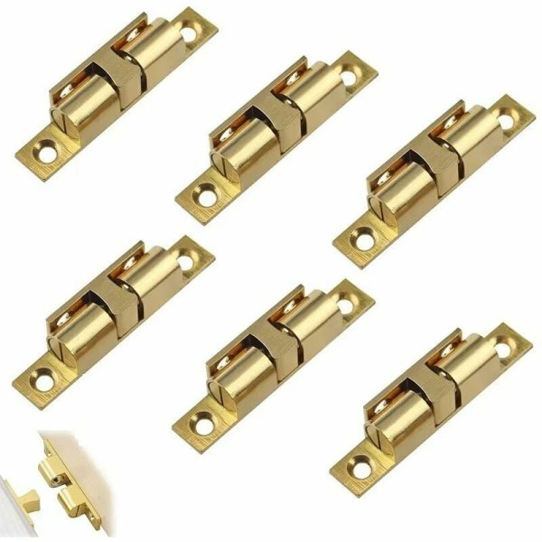 6 Pieces Brass Double Ball Latch with Screws, Door Ball Latch, Do