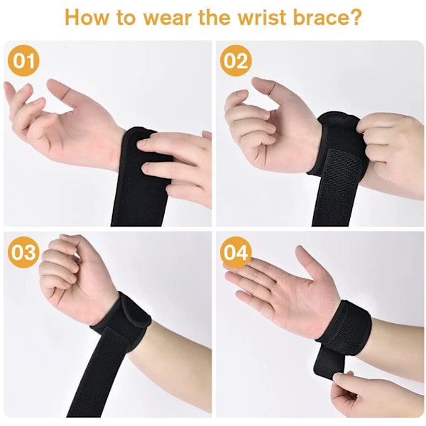 Handledsskydd, 2-pack justerbart handledsband för män och kvinnor, Elas