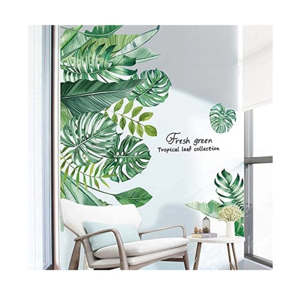 Tropical Plant Wall Stickers Dekorative Selvklebende Vanntett