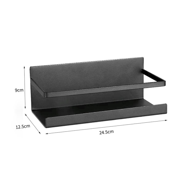 Kylskåpshylla, 2 Delar Magnetisk Kylskåpssida Hylla Förvaringshylla Kryddhållare Utrymmesbesparande Organizer (Svart)
