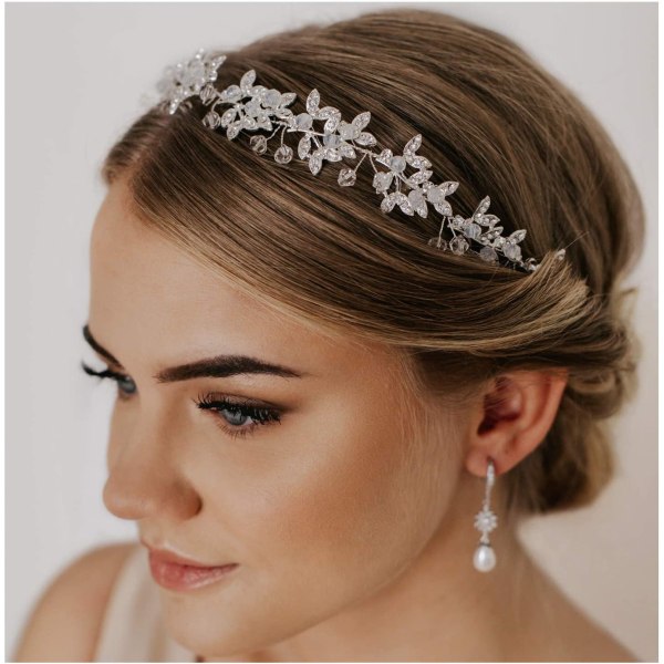 Silver Rhinestone Wedding Headband Crystal Headpiece Bridal Hair