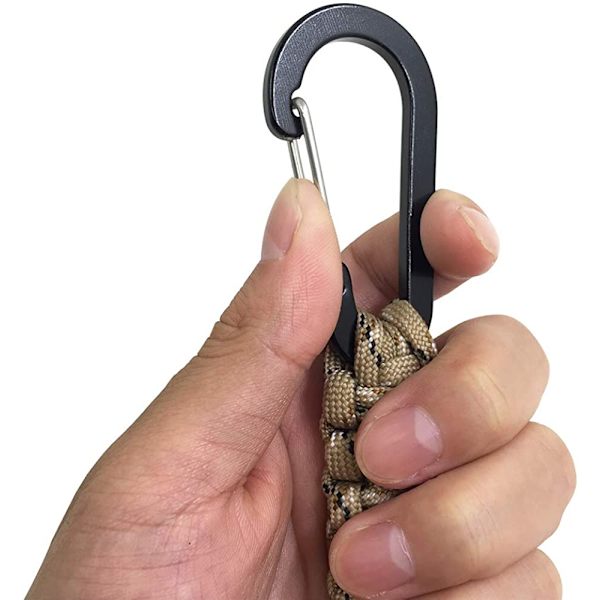 5 kappaleen paracord-avaimenperä karabiinihakasella, punottu avaimennauha
