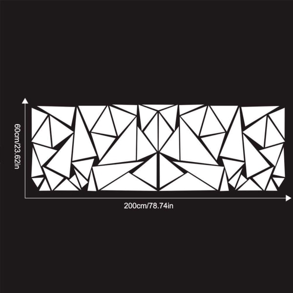 1 stk universal blank svart frittstående trekant grafisk dekal
