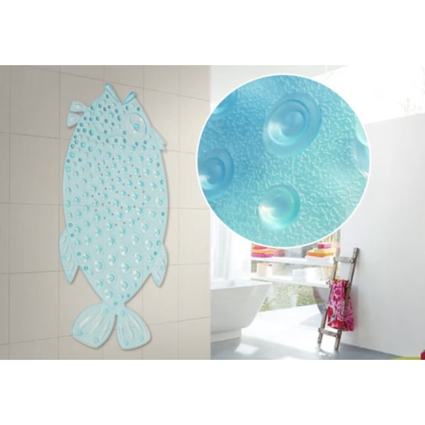 Blå , Tvåpack , Fiskform Halkskyddad dusch Badrumsmatta