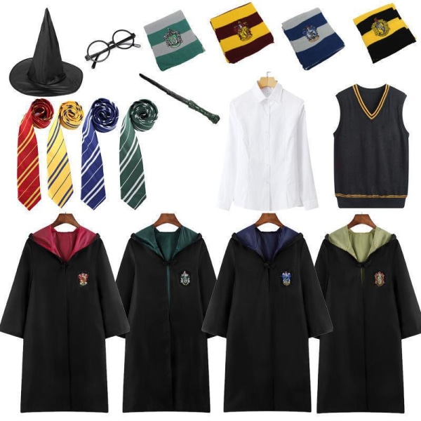 Harry Potter Magic Robe Set - Slytherin syv stykke kostume