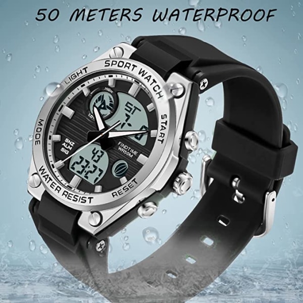 Dam Digital Watch Sport Waterproof Watch Analog Military