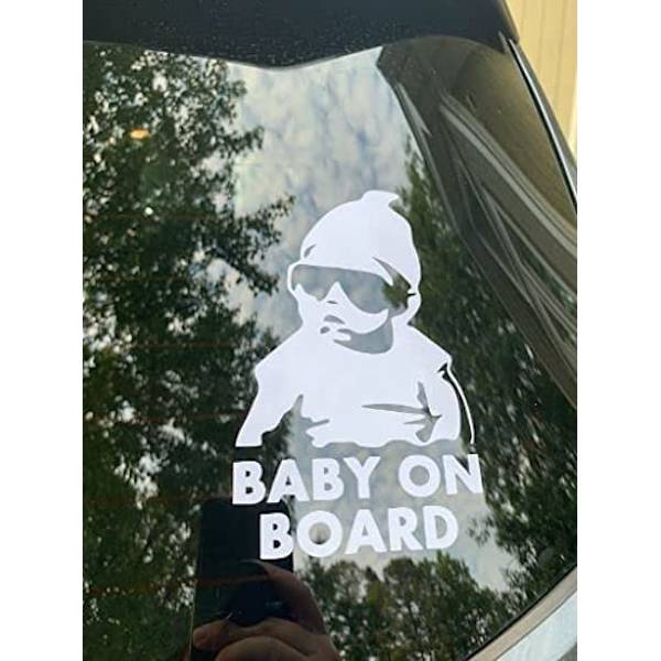 Heijastavat Baby on Board -auton tarrat - (2 kpl) Hauska Söpö Siisti