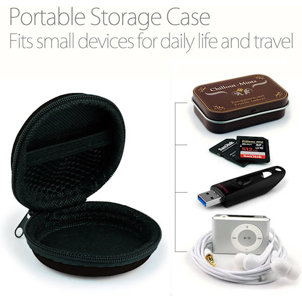 3 stk. Universaletui for in-ear-hodetelefoner - hardt etui for øre