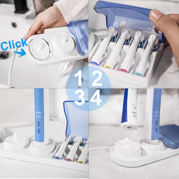 Elektrisk tannbørste håndstykke kompatibel tannbørsteholder, 4 cl