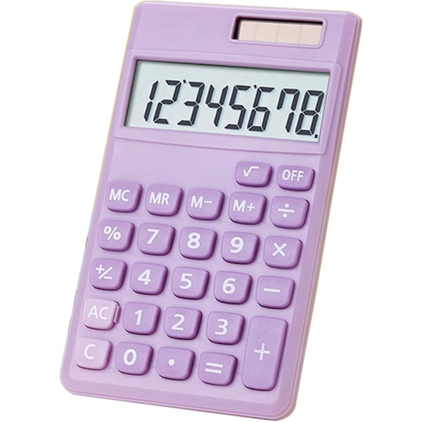 Grundläggande Kalkylator, Söt Fickstorlek Mini-Kalkylator för Skola, Kontor, Hem (Lila)