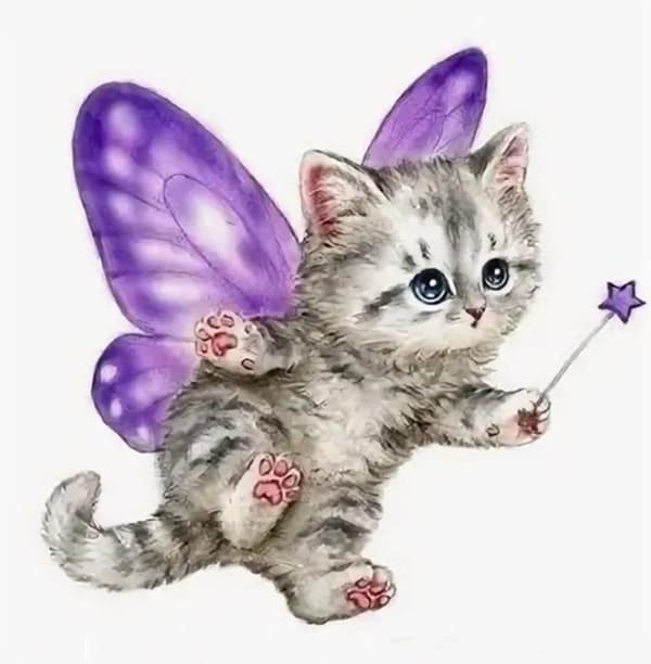 30x40CM Håndlavet 5D Kunst Diamantmaleri - Pixie Cat, egnet til
