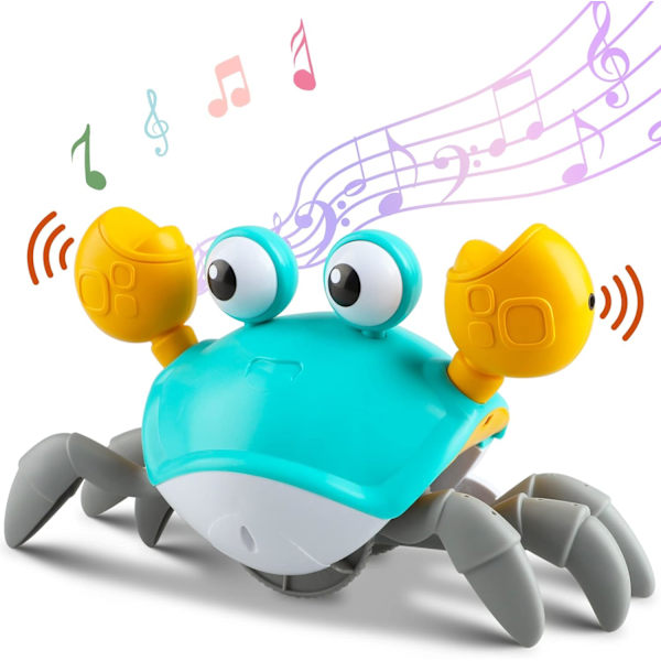 (Grøn) Elektronisk Musiksensor Krybende Krabbe Legetøj med Lys, Aut