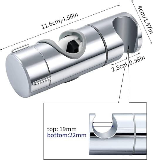 Utskiftbar håndholdt dusjholder 19-25MM diameter justerbar dusjhodeholder krom ABS