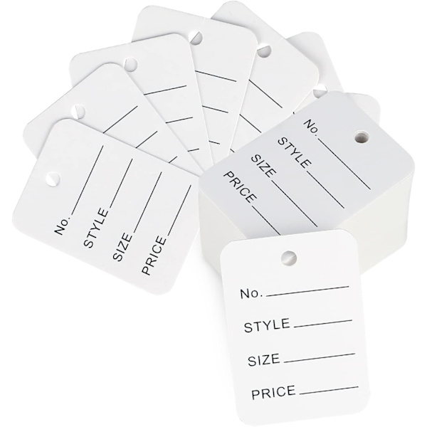 (Hvid) 500 stk. prisskilt til tøjbutik, 35mm*50mm, mærkningsetiket