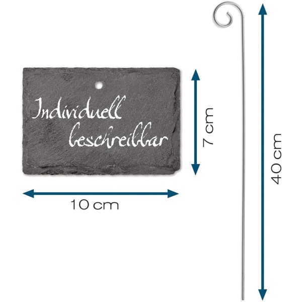 Sæt med 10 skiferplanter, individuel mærkning af planter a