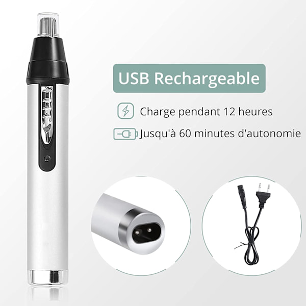 Næse- og øretrimmer 4 i 1 Professionel ørehårstrimmer, USB R