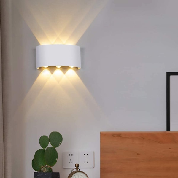 18W 6LEDs utendørs vegglampe, IP65 vanntett, moderne design