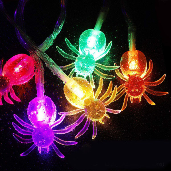 40 LED färgglada spindeltrådslampor med inbyggd timer - 20ft