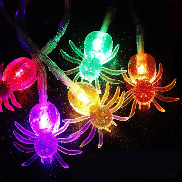40 LED Farverige Spider String Lights med Indbygget Timer - 20ft