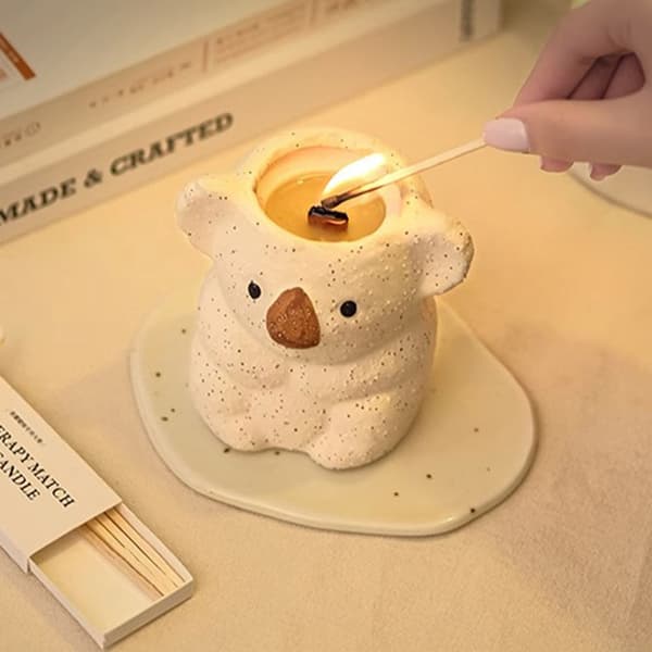 Koala Duftlys i Resin - Off-White - 1 stk