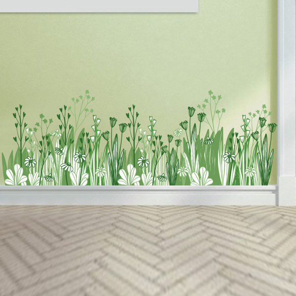 2 STK Wall Stickers Green Grasses Wall Stickers Mural Decals til