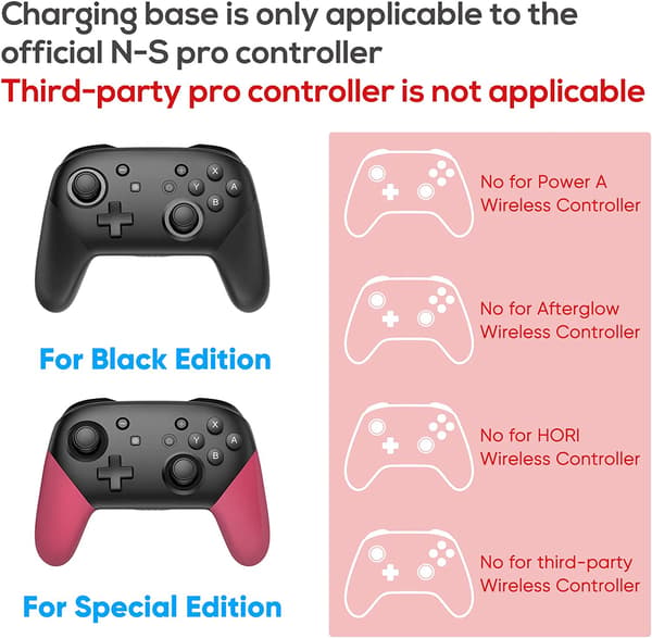 6 i 1 LED-laderdock kompatibel med Joy Cons og kontroller