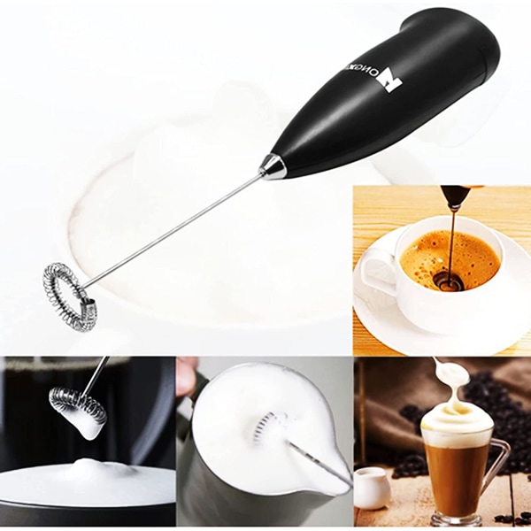 Automatisk melkeskummer, eggvisp, minipisk i rustfritt stål,