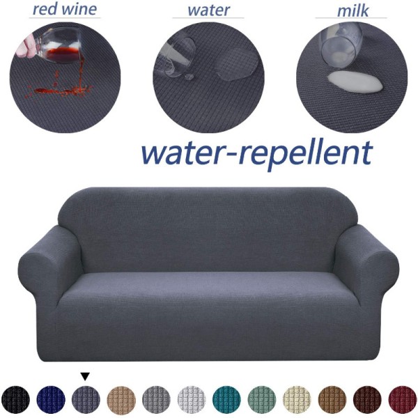 3-paikkainen, harmaa, vedenpitävä spandex jacquard joustava sohvan cover w