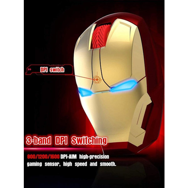 Ergonominen langaton hiiri Cool Iron Man Mouse 2.4 G Portable Mobi