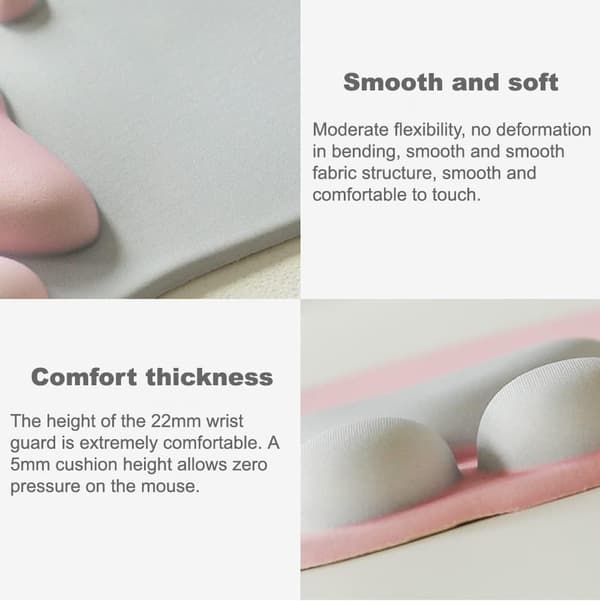 Musematte med gel håndleddsstøtte, ergonomisk musematte, sklisikker gni