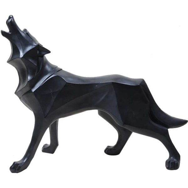 Wolf Skulptur Ornament Skulptur Geometriskt djurharts Wo